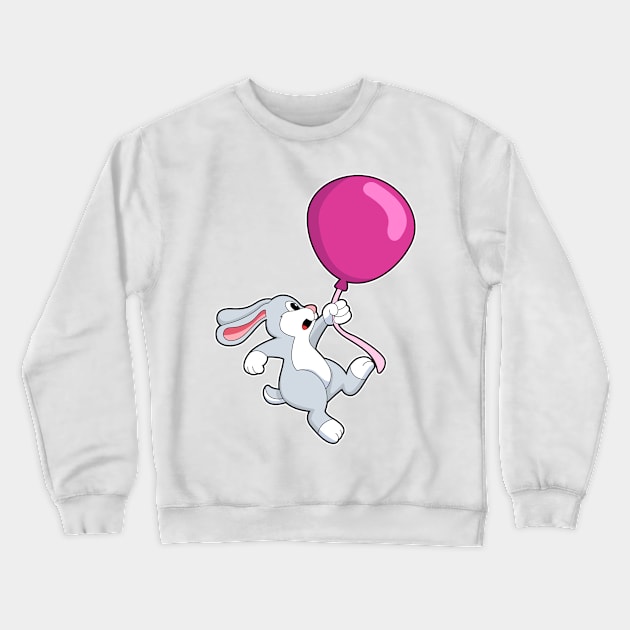 Rabbit with Balloon Crewneck Sweatshirt by Markus Schnabel